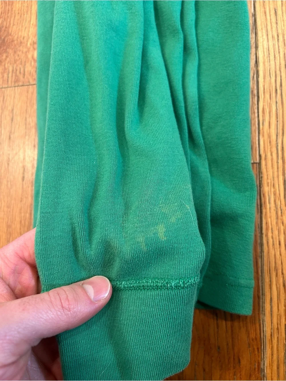 Hanna Andersson Adult L Large Green Organic Cotton Long Sleeve T-Shirt Tee Shirt